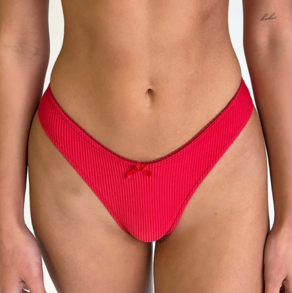 Frankie's Bikinis Other - New!Frankie's Bikinis Enzo  Ribbed  Cheeky Bikini‎ Bottom Crimson